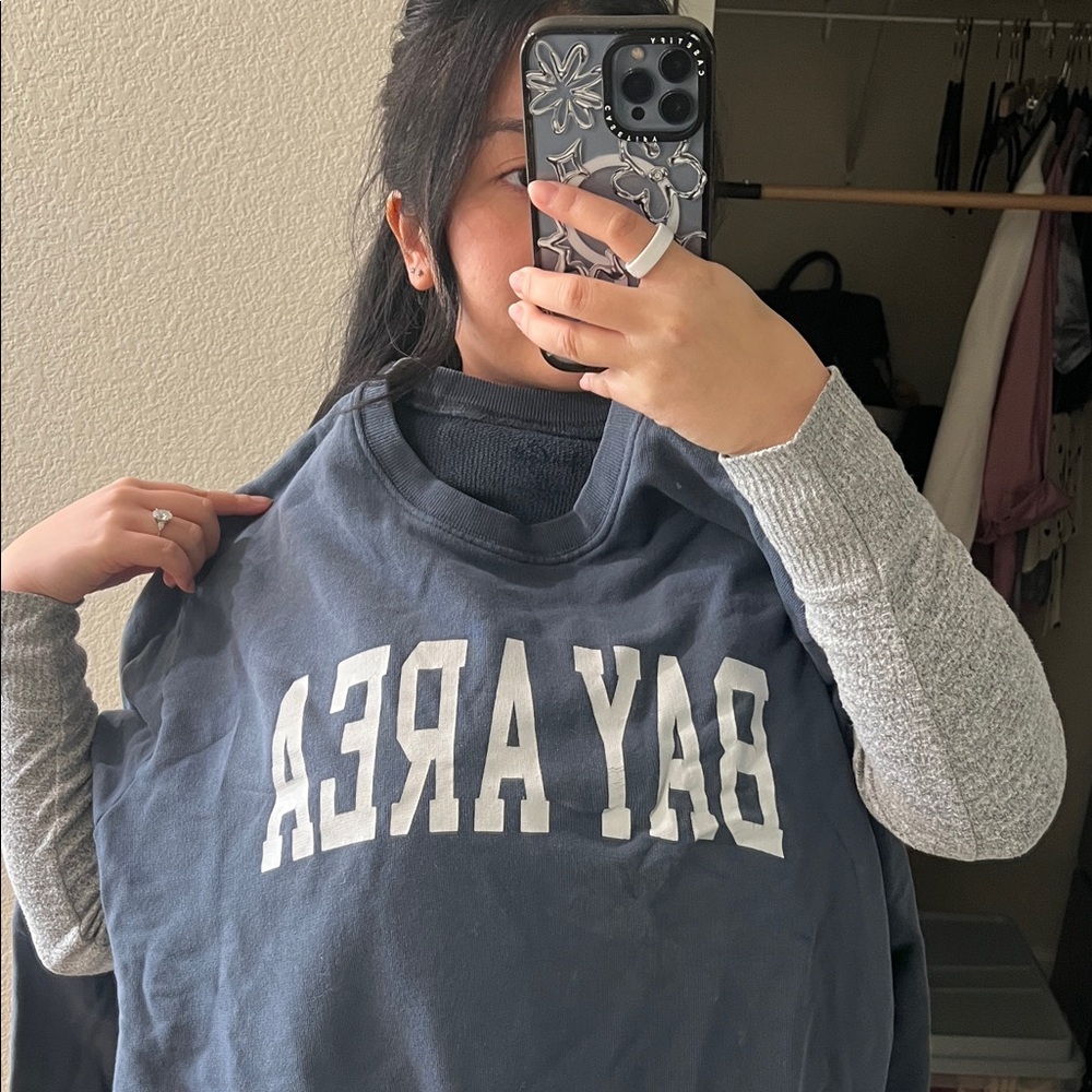 Brandy Melville Navy Blue BAY AREA Sweatshirt